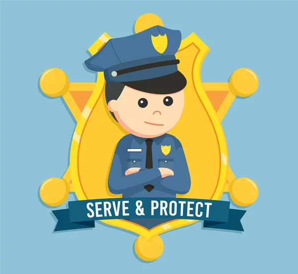 Polisens emblem banner färgglada — Stock vektor