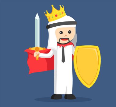 Kral Arap işadamı tutun kılıç ve kalkan