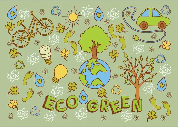 Öko-grünes Doodle — Stockvektor
