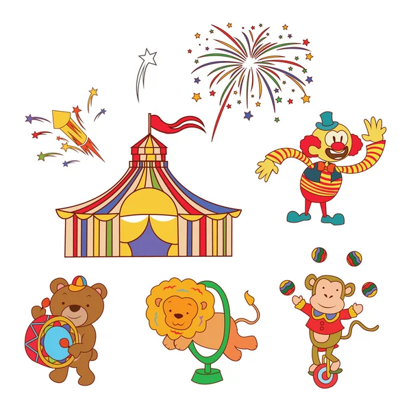 Doodle desfile de circo — Vector de stock