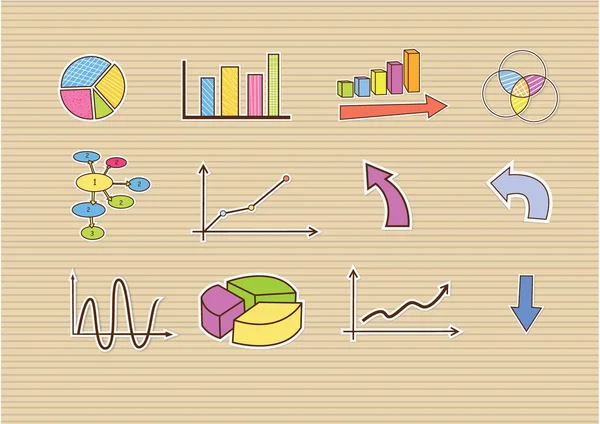 Arrière-plan doodle dessiné à la main des statistiques de financement des entreprises éléments infographiques . — Image vectorielle