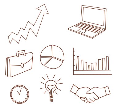 İş Doodle elle çizilmiş kroki Doodle