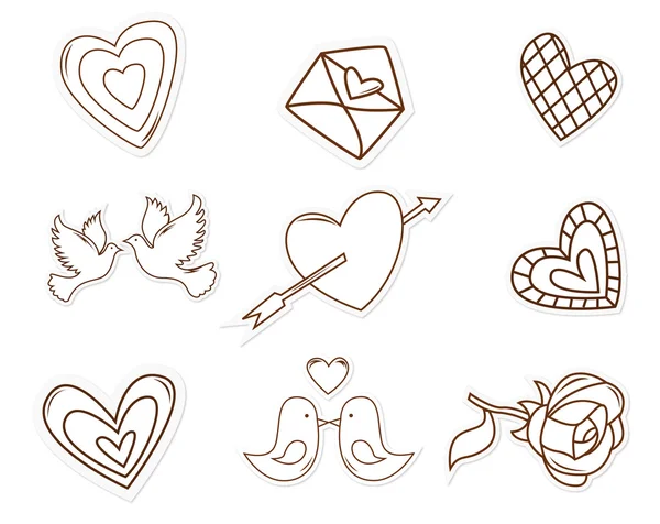 Älskar Symbol objekt Hand dras skiss Doodle — Stock vektor