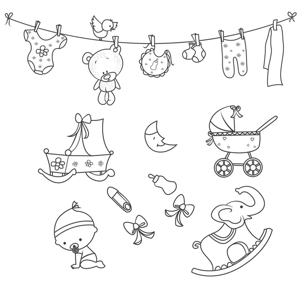 Bebek Doodle nesne elle çizilmiş kroki Doodle