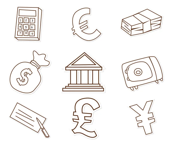 Funny Finance Design Objet dessiné à la main Croquis Caniche — Image vectorielle