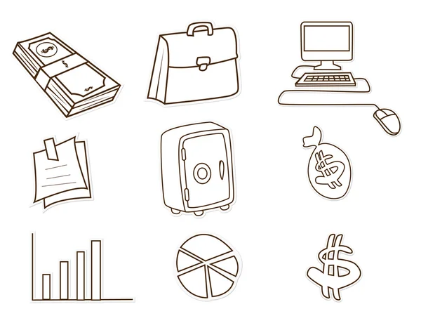 Business en Financiën Object Hand getrokken schets Doodle — Stockvector