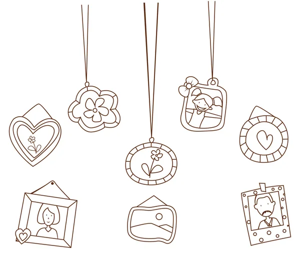 Banner cornice amore disegnato a mano Sketch Doodle — Vettoriale Stock