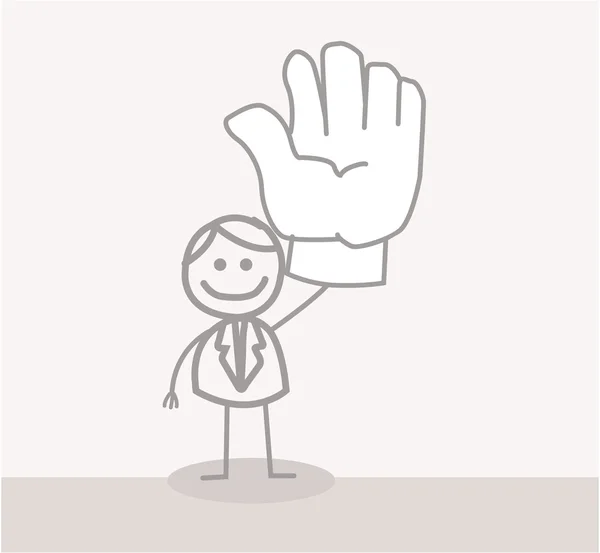 Смішний Дудл: Бізнесмен Волонтерська рука — стоковий вектор