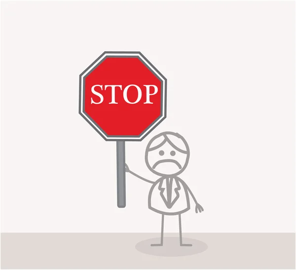 Uomo stop segno Doodle — Vettoriale Stock