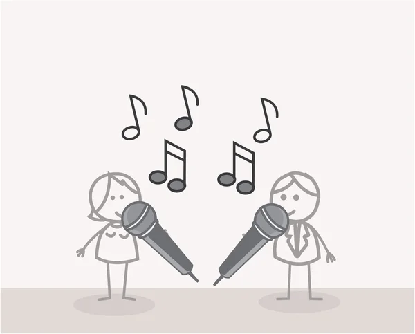 Duetto cantante — Vettoriale Stock