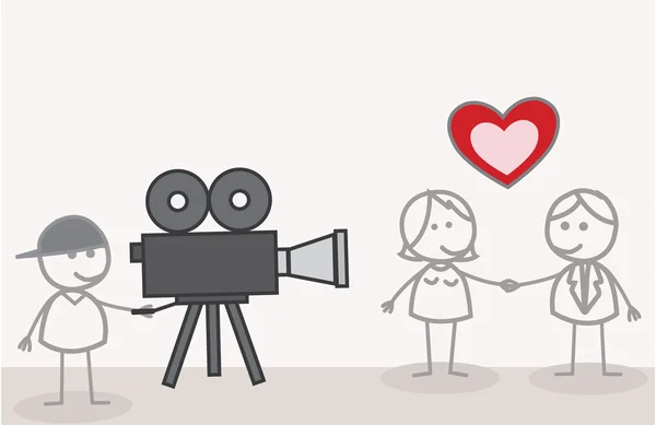 Enregistrement vidéo en couple — Image vectorielle