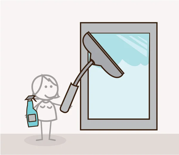Fenster putzen — Stockvektor