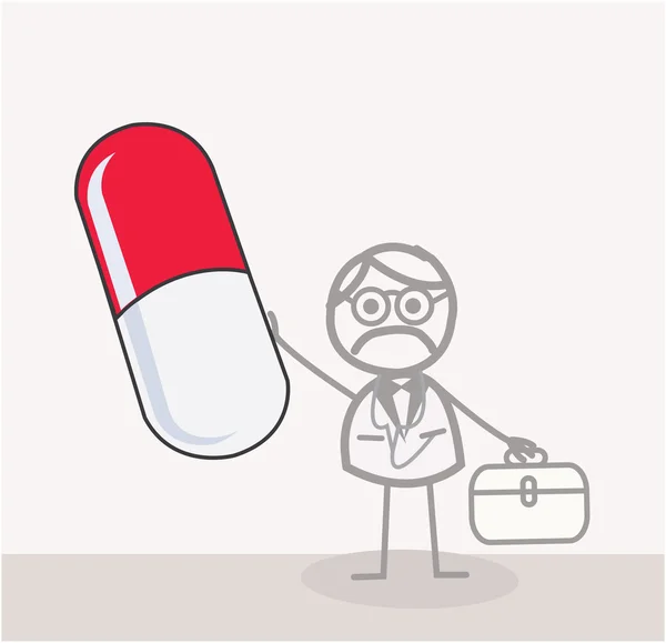 Doctor Red Capsule — Stock Vector