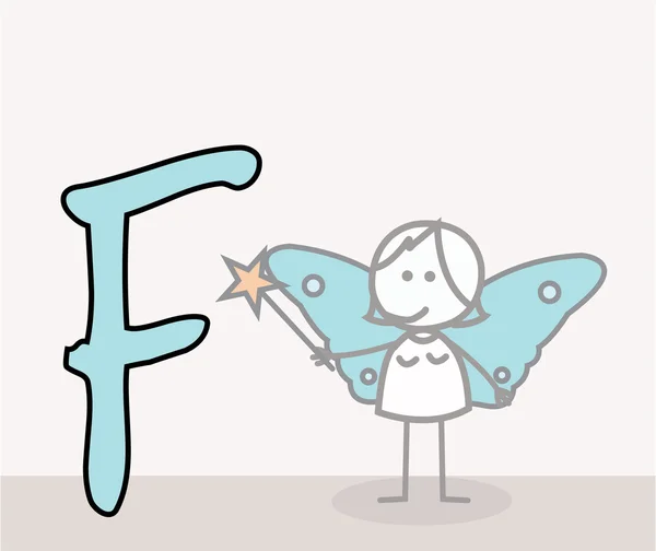 F voor fairy — Stockvector