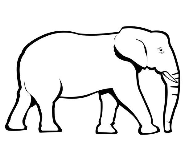 Elephant Outline — Stock Vector