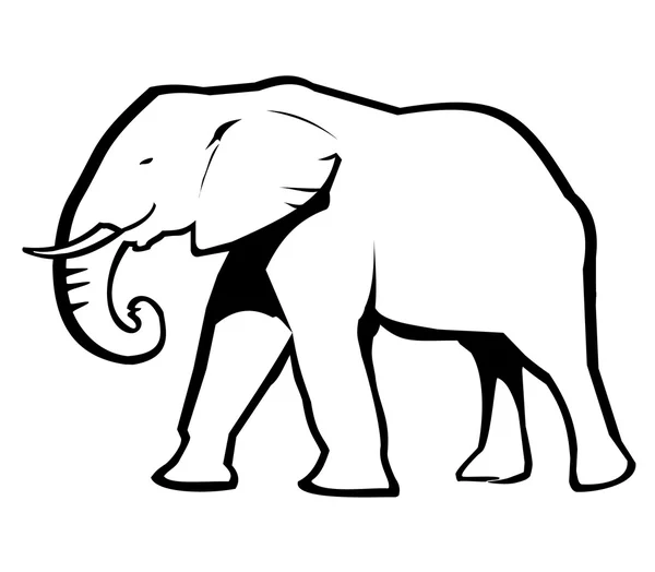 Elefantenumriss — Stockvektor