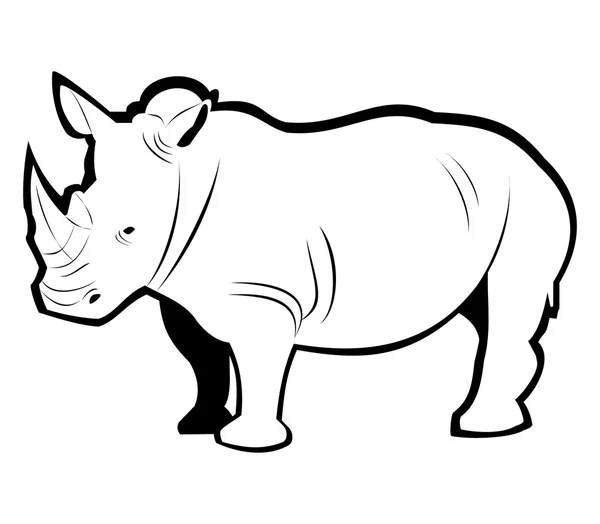 Rhino Outline — Stock Vector