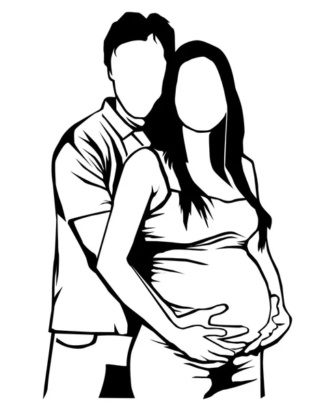 Husband and pregnant wife — Stock Vector