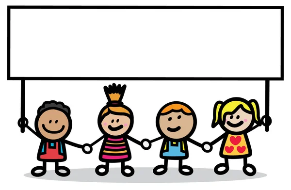 Bannière de groupe enfants — Image vectorielle