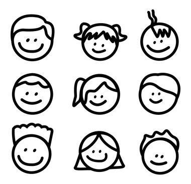 Komik çocuklar baş satırı sanat koleksiyonu