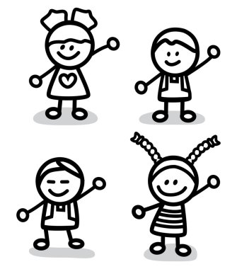 Komik çocuk arkadaş grubu