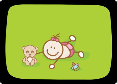oyuncak ayı ile oynayan kız bebek