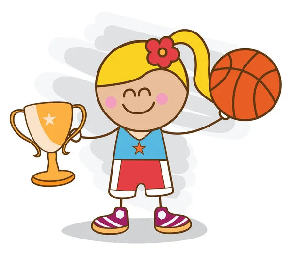 Chica jugador de baloncesto — Vector de stock