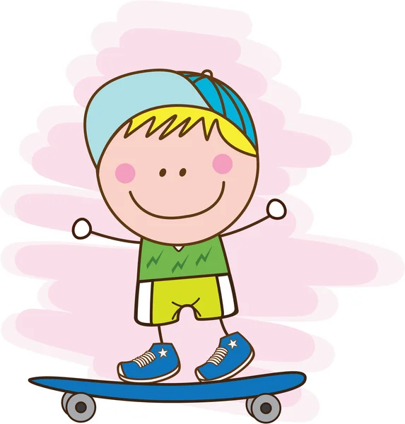 Rapaz a jogar skate — Vetor de Stock