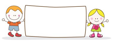 Banner tutan çocuklar