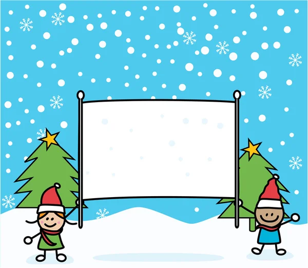 Natale bambini banner — Vettoriale Stock