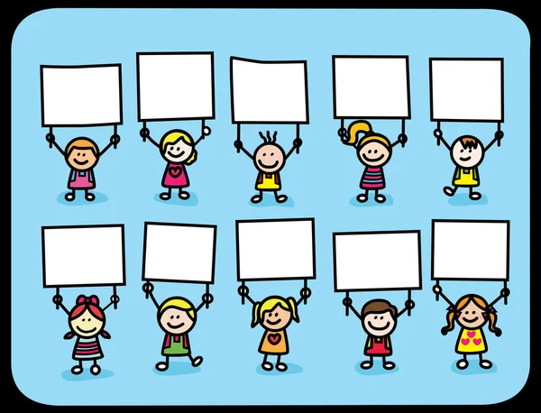 Kids holding banner — Stock Vector