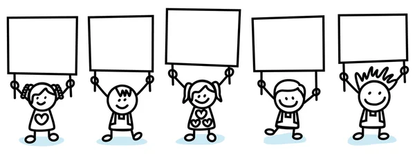 Kids holding banner — Stock Vector