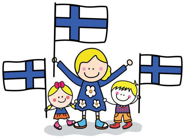 Finlandia dzieci i mama — Wektor stockowy