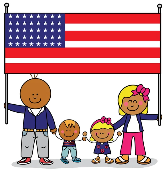 Happy family USA — Stock Vector