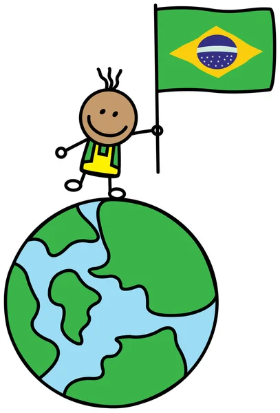 Niño de Brasil — Vector de stock