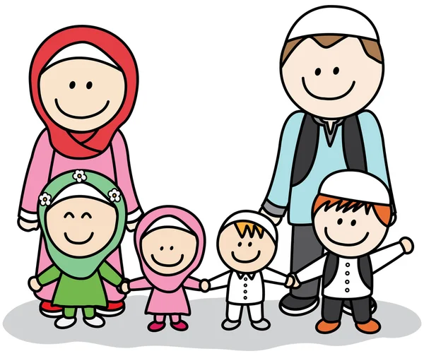 Moslem family — Stock Vector