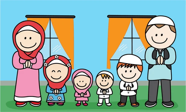 Famille musulmane — Image vectorielle
