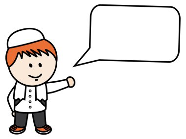 Moslem boy bubble speech