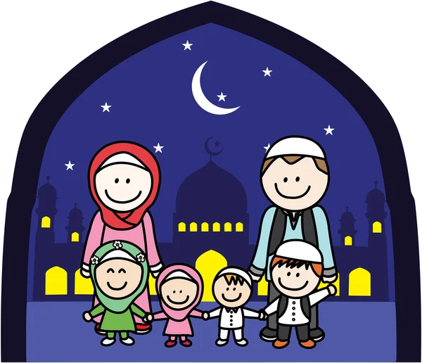 Moslem Family — Stock Vector