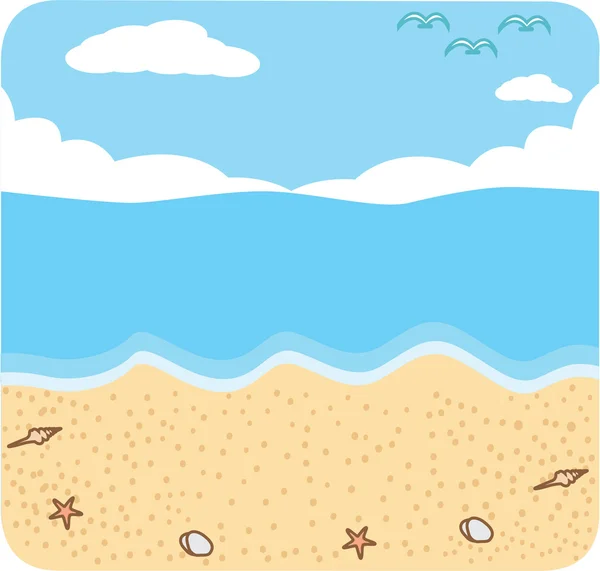 Panorama de playa — Vector de stock