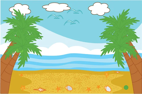 Beach panorama — Stock Vector