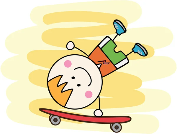 男孩玩滑板 — 图库矢量图片