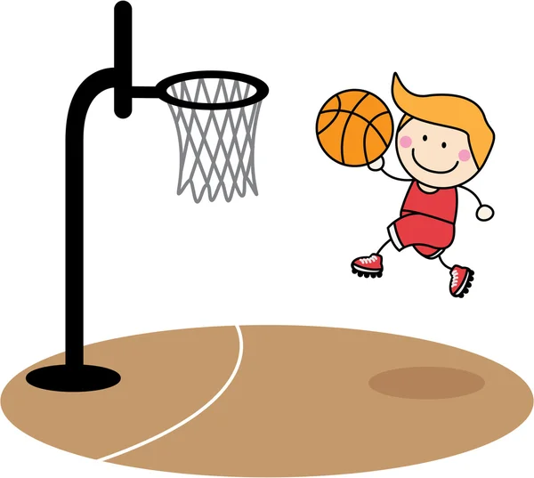 Basket ball boy — Stock Vector