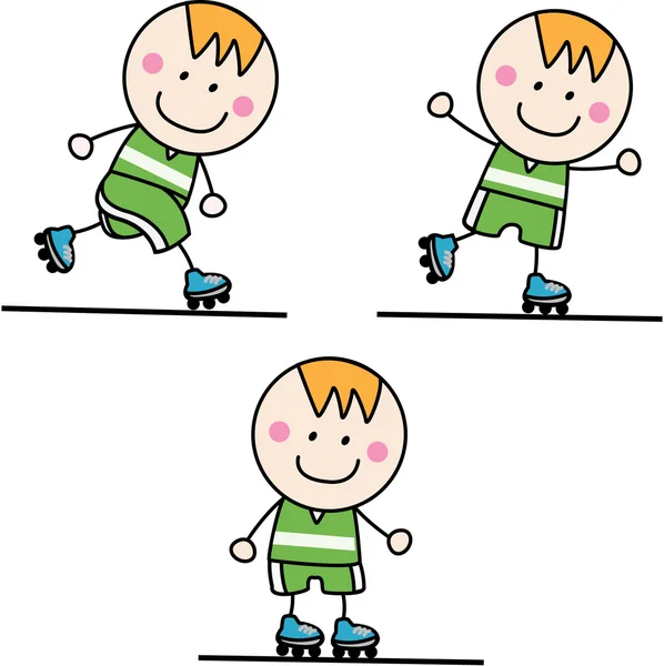 Boy playing Roller blade — Stock Vector