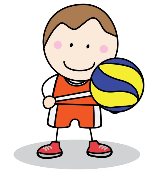 Chico jugando basket ball — Vector de stock