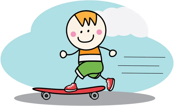 Skate board chico — Vector de stock