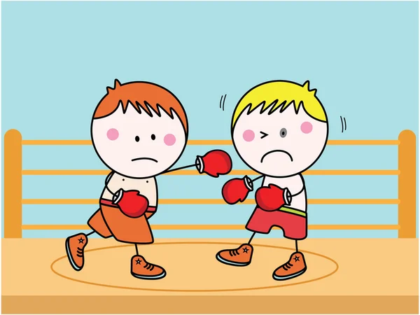 Boxeo niños — Vector de stock