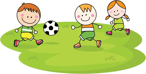 kids playing soccer clipart