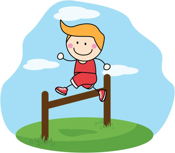 Sport de saut garçon — Image vectorielle
