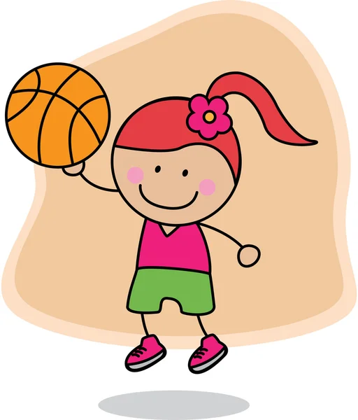 Basket ball girl — Stockový vektor